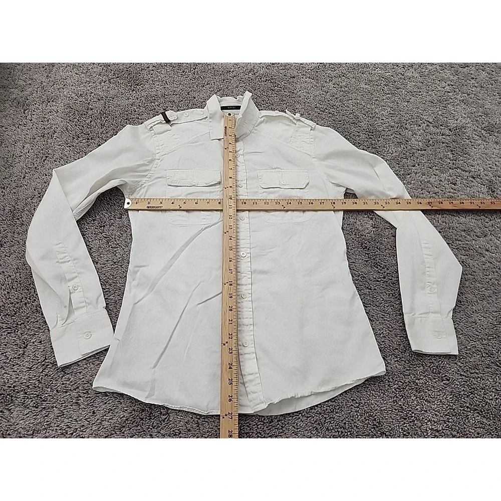 GUCCI Button-Down Shirt Men's 40 15 3/4 Made in Italy Military Style
